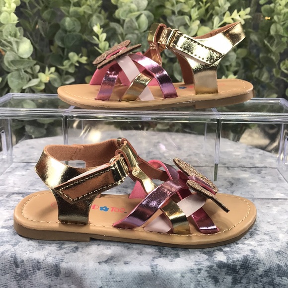 Limited Too Butterfly Sandals Metallic Pink & Gold Little Girls 5,6,7 💖NWOT💖 - Picture 3 of 8